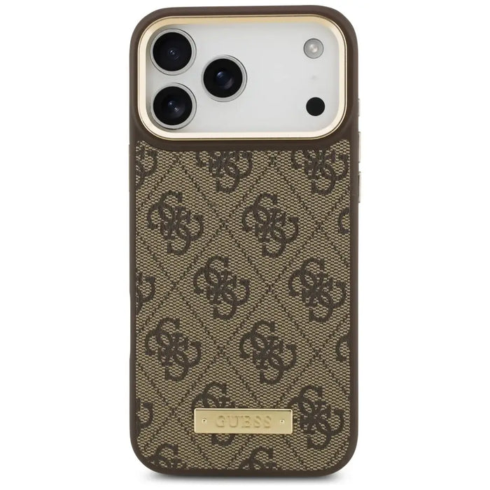Guess 4G Logo Plate MagSafe Case for iPhone 17 Pro Max - Brown - Cell phone cases and covers<<<HurtelXML