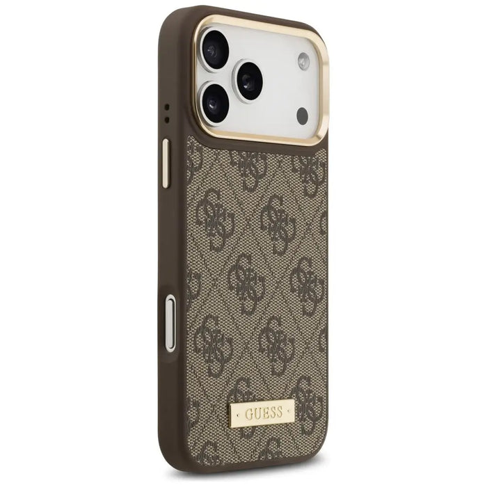 Guess 4G Logo Plate MagSafe Case for iPhone 17 Pro Max - Brown - Cell phone cases and covers<<<HurtelXML