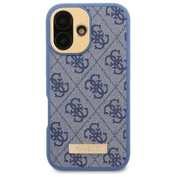 Guess 4G Logo Plate MagSafe iPhone 16 Case - Blue - Cell phone cases and covers<<<HurtelXML