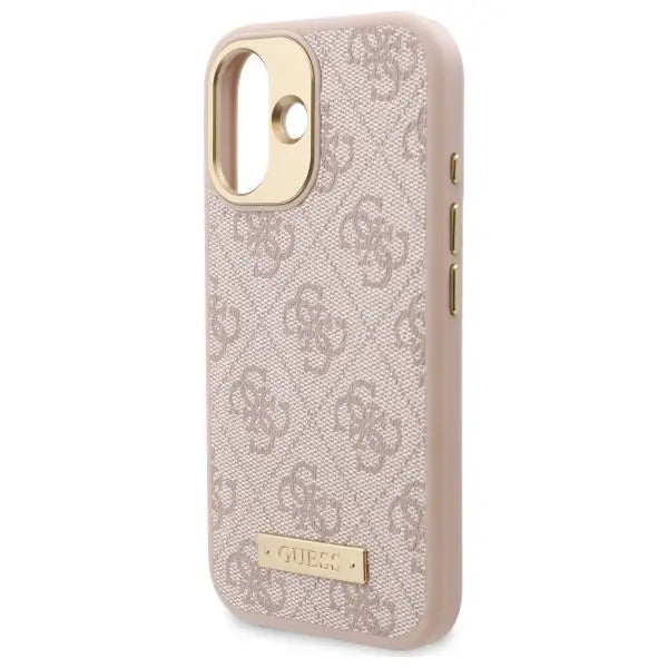 Guess 4G Logo Plate MagSafe iPhone 16 Case - Pink - Cell phone cases and covers<<<HurtelXML