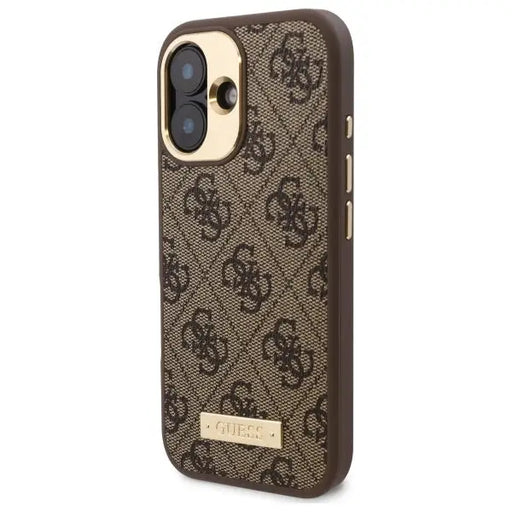 Guess 4G Logo Plate MagSafe iPhone 16 Plus Case - Brown - Cell phone cases and covers<<<HurtelXML