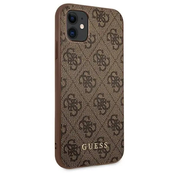 Guess 4G Metal Gold Logo Case for iPhone 11 / Xr 6.1’’ - Brown - Cell phone cases and covers<<<HurtelXML