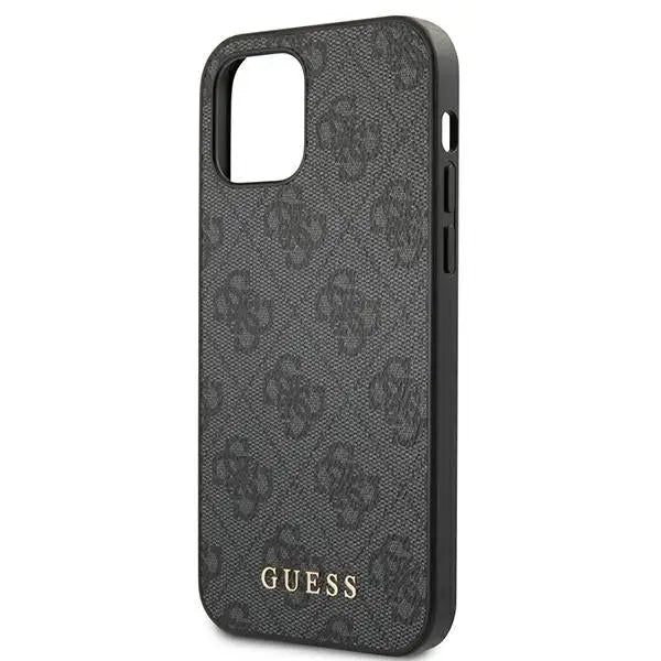 Guess 4G Metal Gold Logo Case for iPhone 12 / 12 Pro - Gray - Cell phone cases and covers<<<HurtelXML
