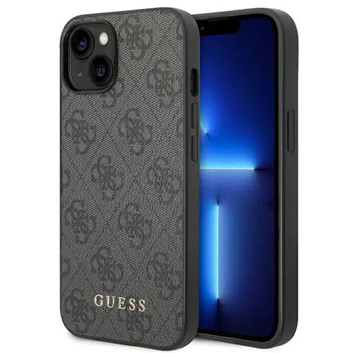 Guess 4G Metal Gold Logo Case for iPhone 14 - Gray - Cell phone cases and covers<<<HurtelXML
