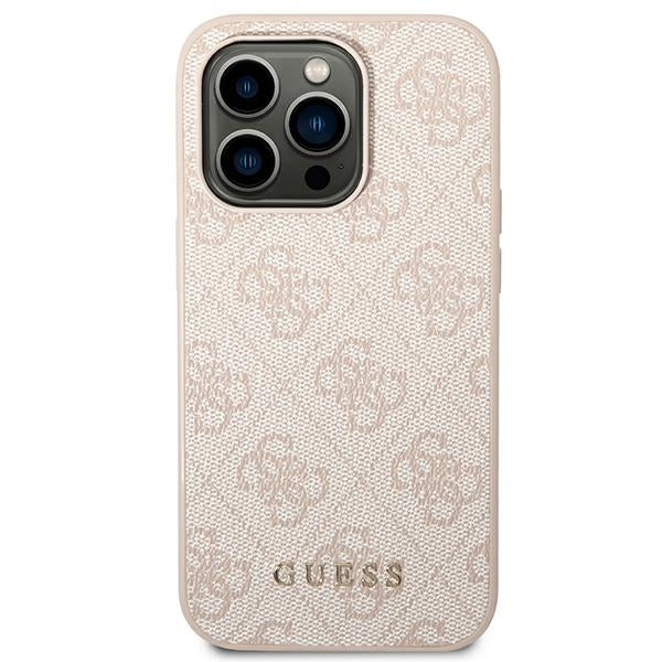 Guess 4G Metal Gold Logo Case for iPhone 14 Pro Max - Pink - Cell phone cases and covers<<<HurtelXML