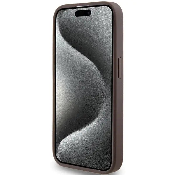 Guess 4G Metal Gold Logo case for iPhone 15 Pro - brown - Cell phone cases and covers<<<HurtelXML