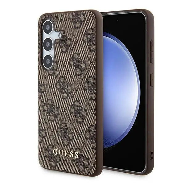Guess 4G Metal Gold Logo case for Samsung Galaxy A35 - brown - Cell phone cases and covers<<<HurtelXML