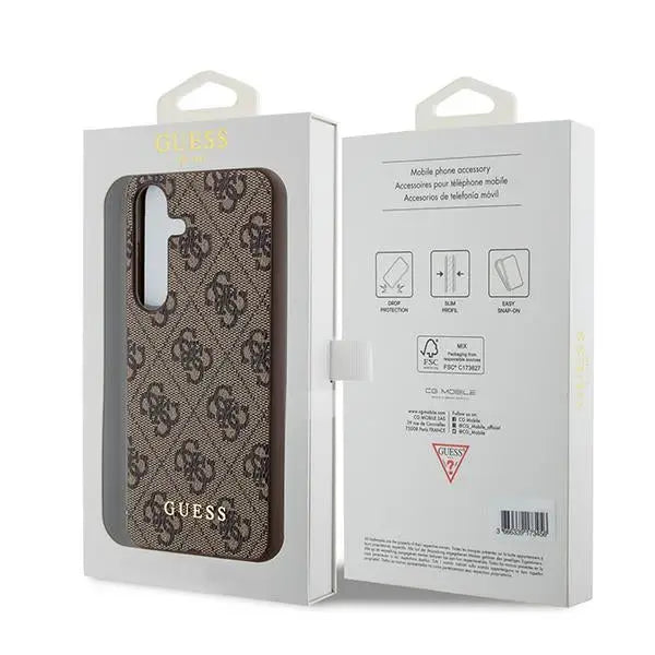 Guess 4G Metal Gold Logo case for Samsung Galaxy A35 - brown - Cell phone cases and covers<<<HurtelXML