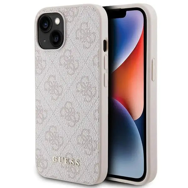 Guess 4G Metal Gold Logo iPhone 15 Plus Case - Pink - Cell phone cases and covers<<<HurtelXML