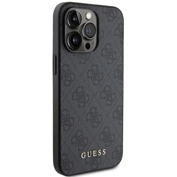 Guess 4G Metal Gold Logo iPhone 15 Pro Case - Gray - Cell phone cases and covers<<<HurtelXML