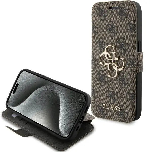 Guess 4G Metal Logo case for iPhone 15 Pro - brown - Cell phone cases and covers<<<HurtelXML