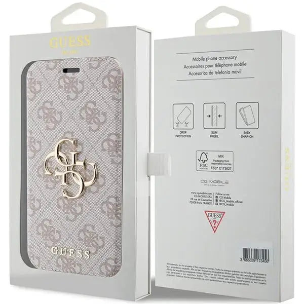 Guess 4G Metal Logo case for iPhone 15 Pro Max - pink - Cell phone cases and covers<<<HurtelXML