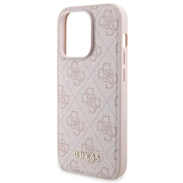 Guess 4G Metal Logo case set for iPhone 14 Pro + 5000mAh MagSafe power bank - pink - Cell phone cases