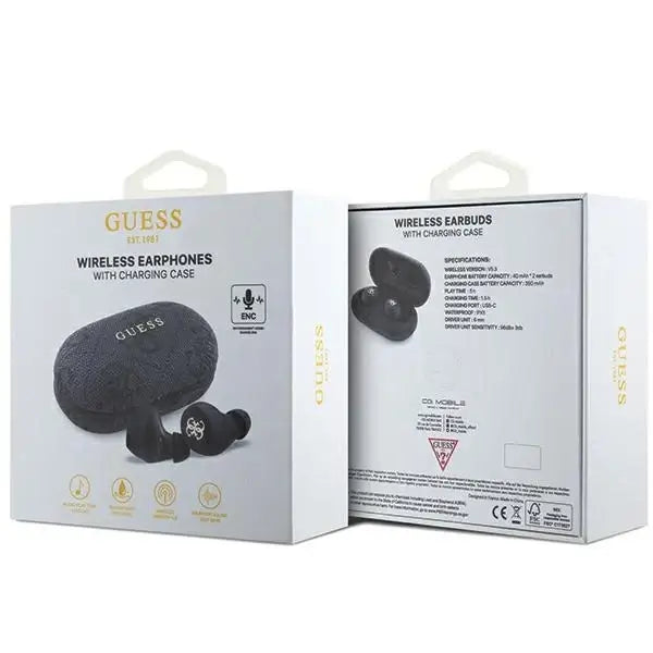 Guess 4G Metal TWS Headphones with ENC Charging Station - Black - Headphones and speakers<<<HurtelXML