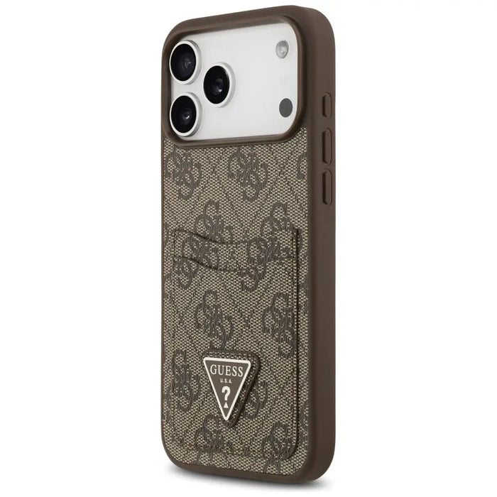 Guess 4G Nauble Card Triangle Case for iPhone 17 Pro Max - Brown - Cell phone cases and covers<<<HurtelXML