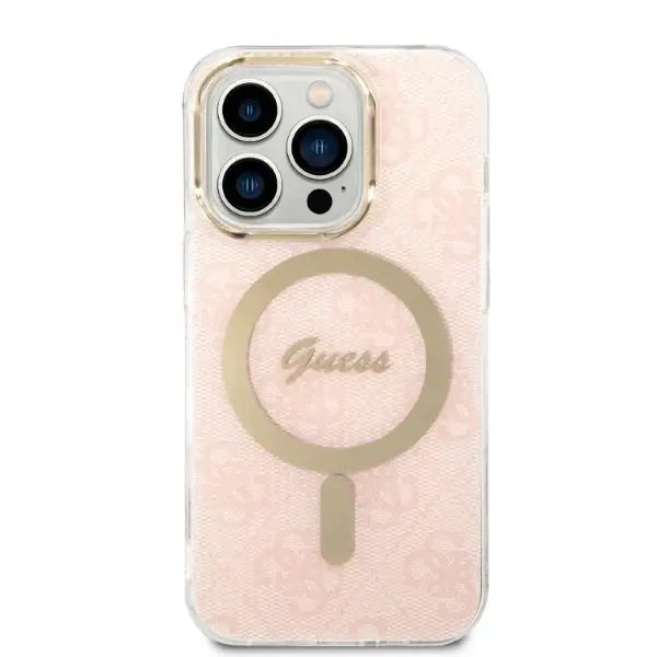 Guess 4G Print MagSafe Case + Charger Set for iPhone 14 Pro Max 6.7’’ - Pink - Cell phone USB charger<<<HurtelXML