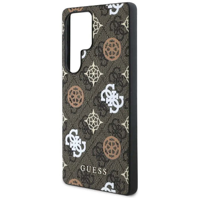 Guess 4G Printed Colored Peony Pattern MagSafe Case for Samsung Galaxy S25 Ultra Brown - Cell phone cases