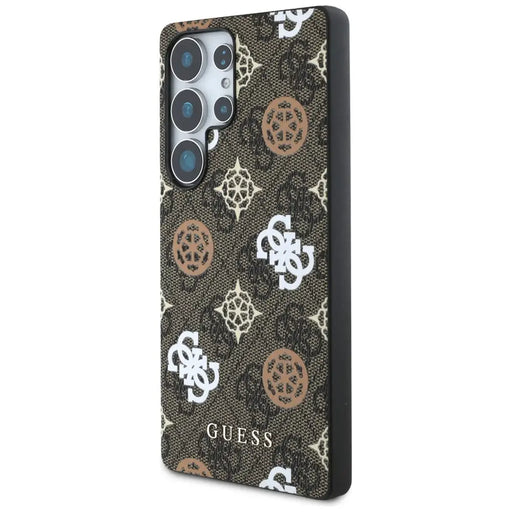 Guess 4G Printed Colored Peony Pattern MagSafe Case for Samsung Galaxy S25 Ultra Brown - Cell phone cases