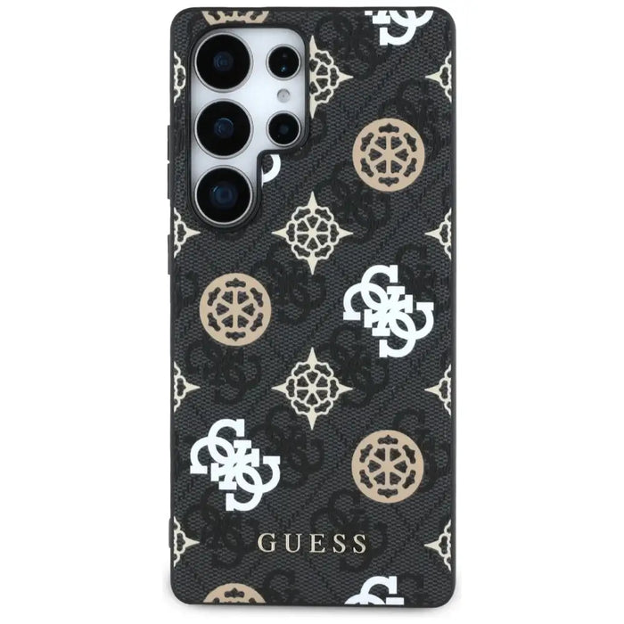 Guess 4G Printed Colored Peony Pattern MagSafe Case for Samsung Galaxy S25 Ultra Black - Cell phone cases