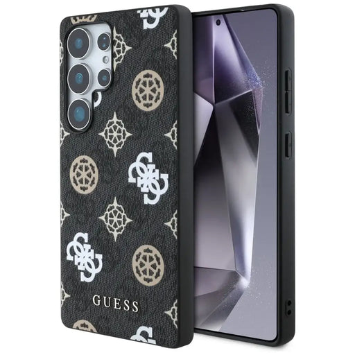 Guess 4G Printed Colored Peony Pattern MagSafe Case for Samsung Galaxy S25 Ultra Black - Cell phone cases