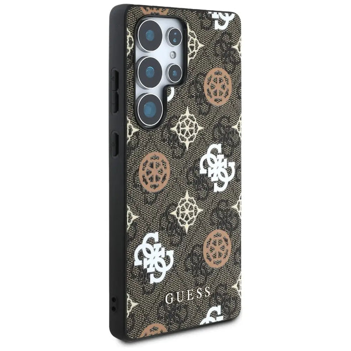 Guess 4G Printed Colored Peony Pattern MagSafe Case for Samsung Galaxy S25 Ultra Brown - Cell phone cases