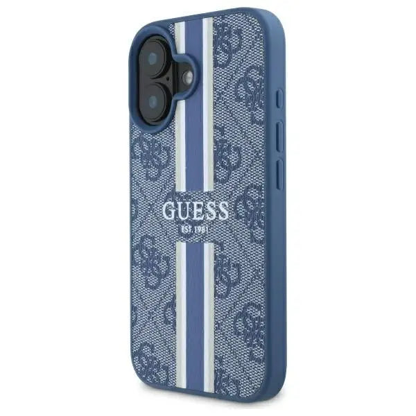 Guess 4G Printed Stripes MagSafe case for iPhone 16 - blue - Cell phone cases and covers<<<HurtelXML