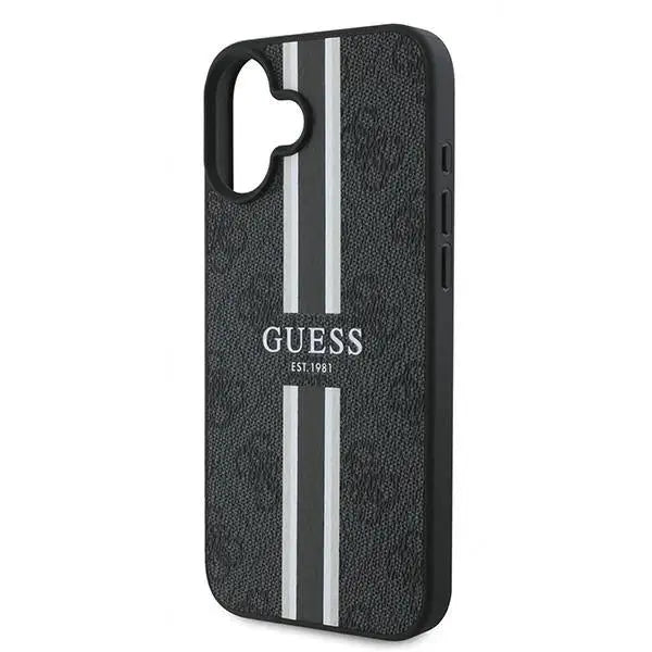 Guess 4G Printed Stripes MagSafe case for iPhone 16 Plus - black - Cell phone cases and covers<<<HurtelXML