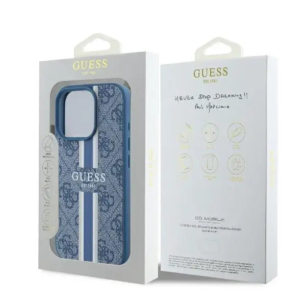 Guess 4G Printed Stripes MagSafe case for iPhone 16 Pro - blue - Cell phone cases and covers<<<HurtelXML