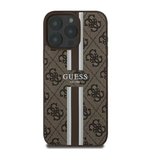 Guess 4G Printed Stripes MagSafe iPhone 16 Pro Case - Brown - Cell phone cases and covers<<<HurtelXML