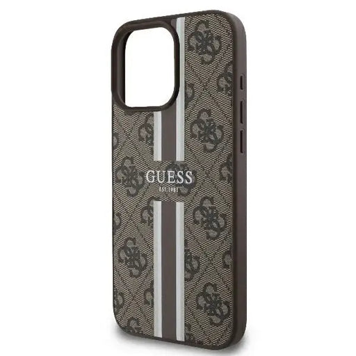 Guess 4G Printed Stripes MagSafe iPhone 16 Pro Case - Brown - Cell phone cases and covers<<<HurtelXML