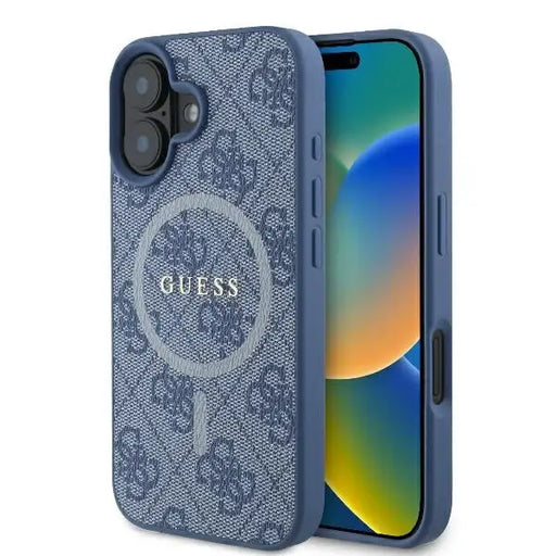 Guess 4G Ring Classic Logo MagSafe case for iPhone 16 Plus - blue - Cell phone cases and covers<<<HurtelXML
