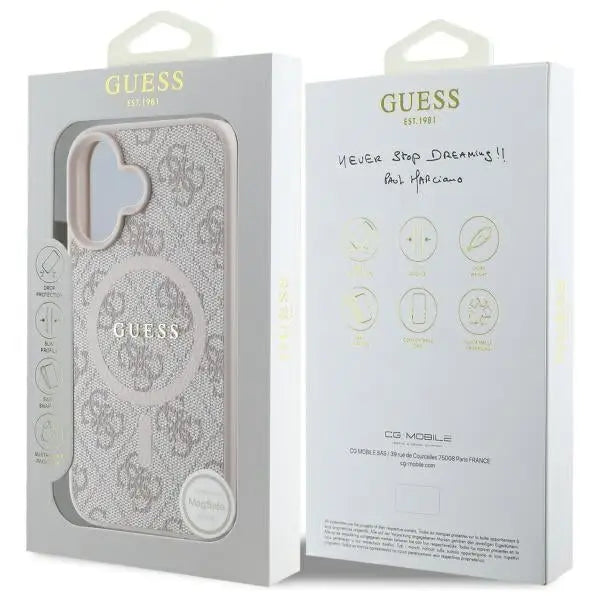 Guess 4G Ring Classic Logo MagSafe iPhone 16 Case - Pink - Cell phone cases and covers<<<HurtelXML