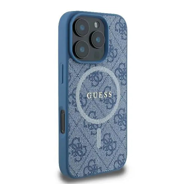 Guess 4G Ring Classic Logo MagSafe iPhone 16 Pro Case - Blue - Cell phone cases and covers<<<HurtelXML