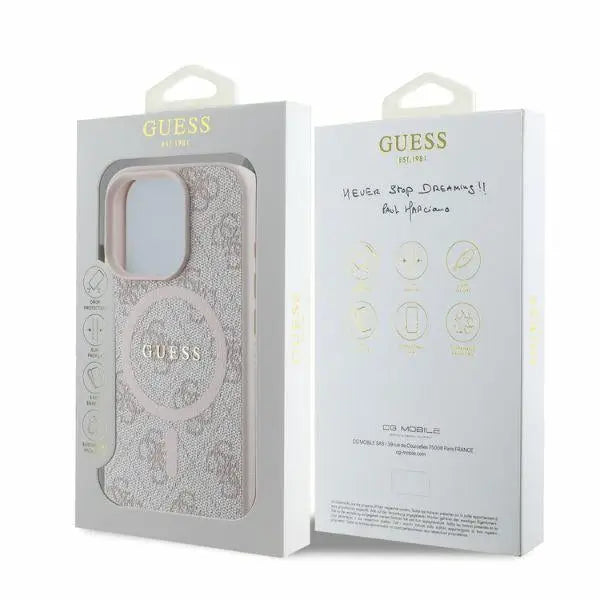 Guess 4G Ring Classic Logo MagSafe iPhone 16 Pro Case - Pink - Cell phone cases and covers<<<HurtelXML
