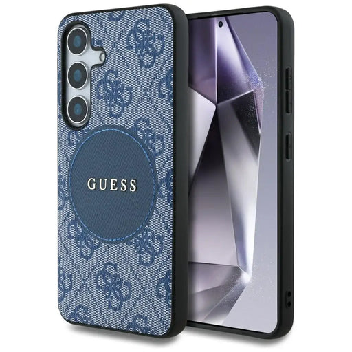 Guess 4G Round Patch Classic Logo MagSafe case for Samsung Galaxy S25 blue - Cell phone cases and covers<<<HurtelXML