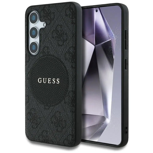 Guess 4G Round Patch Classic Logo MagSafe case for Samsung Galaxy S25 Plus black - Cell phone cases