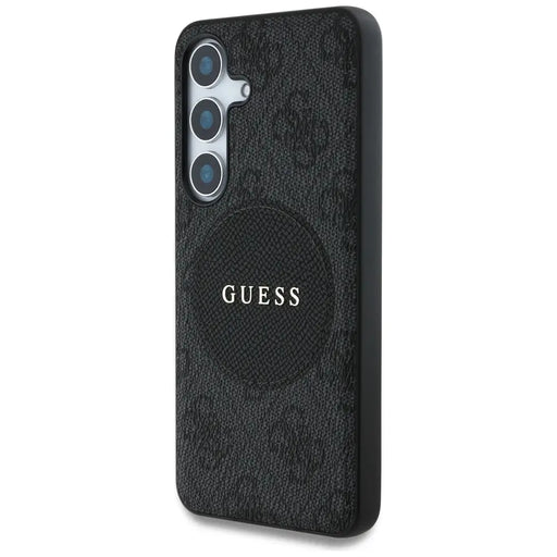 Guess 4G Round Patch Classic Logo MagSafe case for Samsung Galaxy S25 Plus black - Cell phone cases