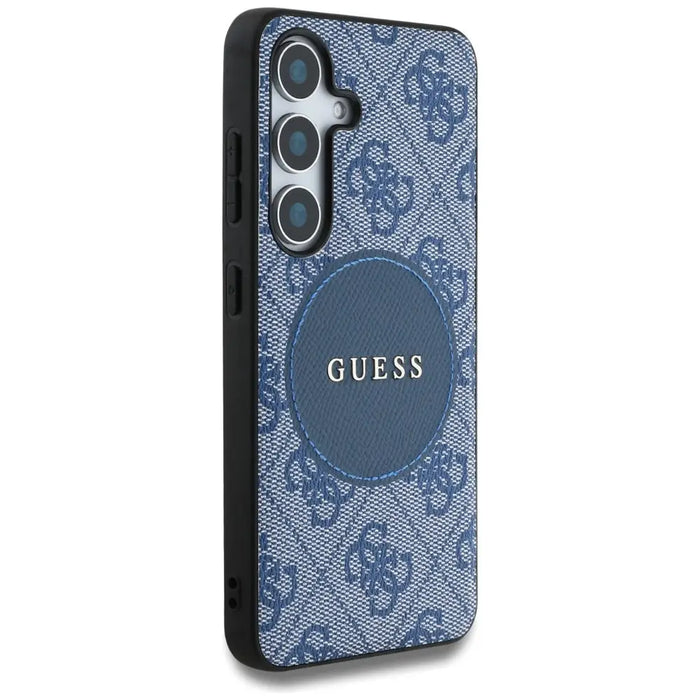 Guess 4G Round Patch Classic Logo MagSafe case for Samsung Galaxy S25 Plus blue - Cell phone cases