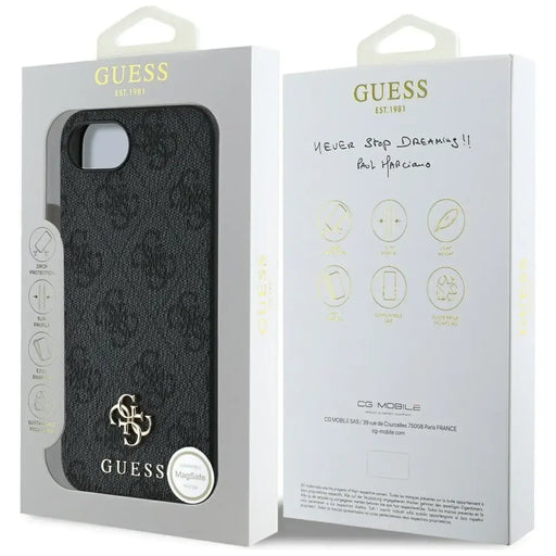 Guess 4G Small 4G and Classic MagSafe case for iPhone 16e - black - Cell phone cases and covers<<<HurtelXML