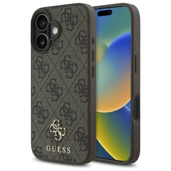 Guess 4G Small Classic MagSafe iPhone 16 Case - Brown - Cell phone cases and covers<<<HurtelXML
