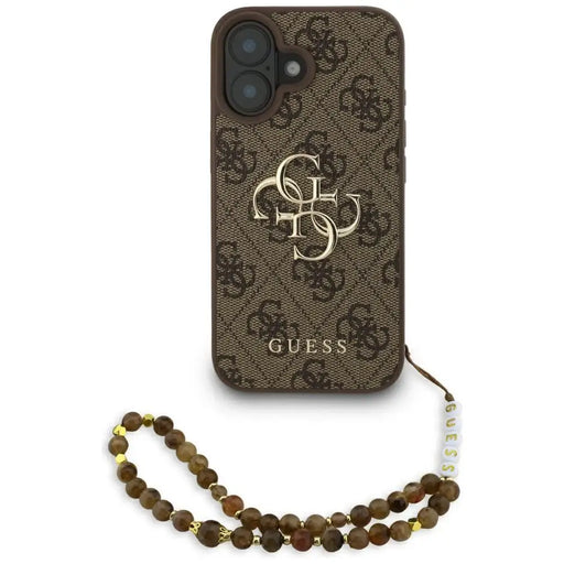 Guess 4G Strap 4G Classic Logo Case for iPhone 16 - Brown - Cell phone cases and covers<<<HurtelXML