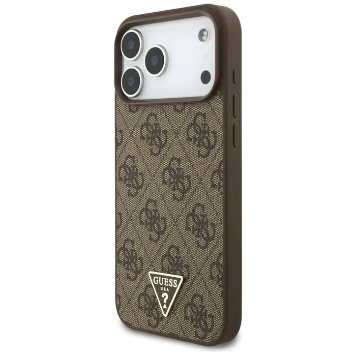 Guess 4G Strap Triangle Logo MagSafe Case for iPhone 17 Pro Max - Brown - Cell phone cases and covers<<<HurtelXML