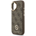 Guess 4G Strass Logo & Big Strap Metal Buttons MagSafe Case for iPhone 17 - Brown - Cell phone cases
