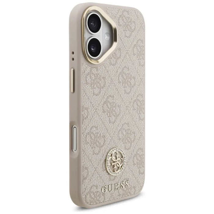 Guess 4G Strass Logo & Big Strap Metal Buttons MagSafe Case for iPhone 17 - Pink - Cell phone cases
