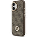 Guess 4G Strass Logo & Big Strap Metal Buttons MagSafe Case for iPhone 17 - Brown - Cell phone cases