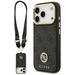 Guess 4G Strass Logo & Big Strap Metal Buttons MagSafe Case for iPhone 17 Pro - Black - Cell phone cases