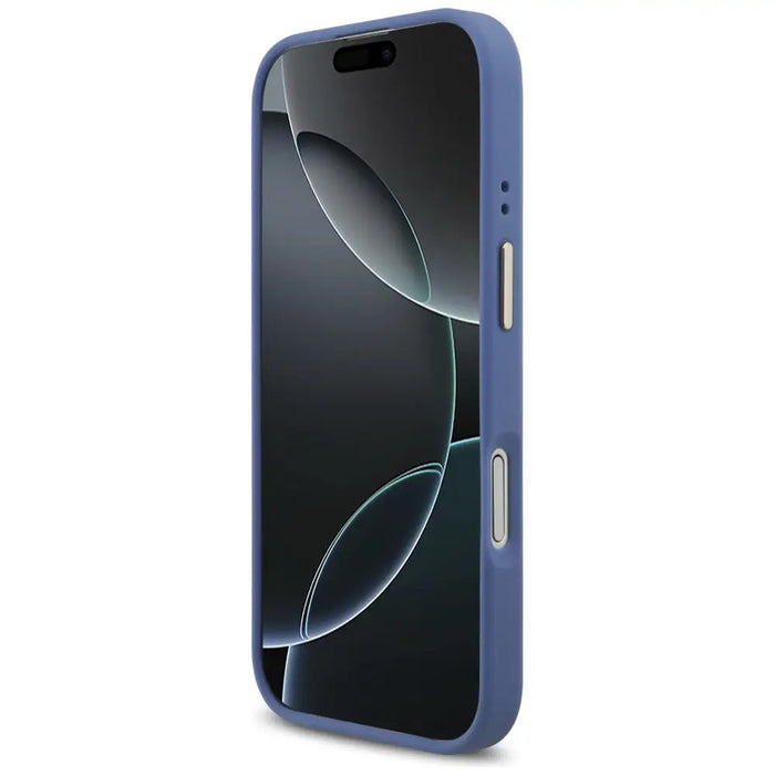 Guess 4G Strass Logo & Big Strap Metal Buttons MagSafe Case for iPhone 17 - Blue - Cell phone cases