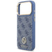 Guess 4G Strass Logo & Big Strap Metal Buttons MagSafe Case for iPhone 17 Pro Max - Blue - Cell phone cases