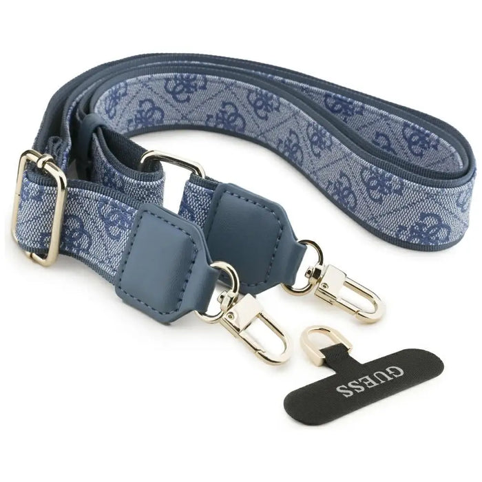 Guess 4G Strass Logo & Big Strap Metal Buttons MagSafe Case for iPhone 17 Pro - Blue - Cell phone cases