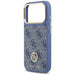 Guess 4G Strass Logo & Big Strap Metal Buttons MagSafe Case for iPhone 17 Pro - Blue - Cell phone cases